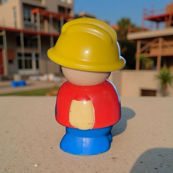 Vintage Shelcore Construction Worker with Red Shirt & Blue Pants Figure A38 - Picture 2 of 5